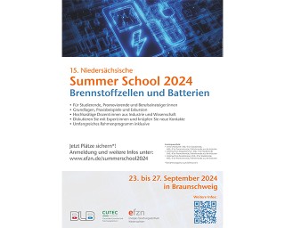 Poster der 15. Niedersächsischen Summer School Brennstoffzellen und Batterien 2024